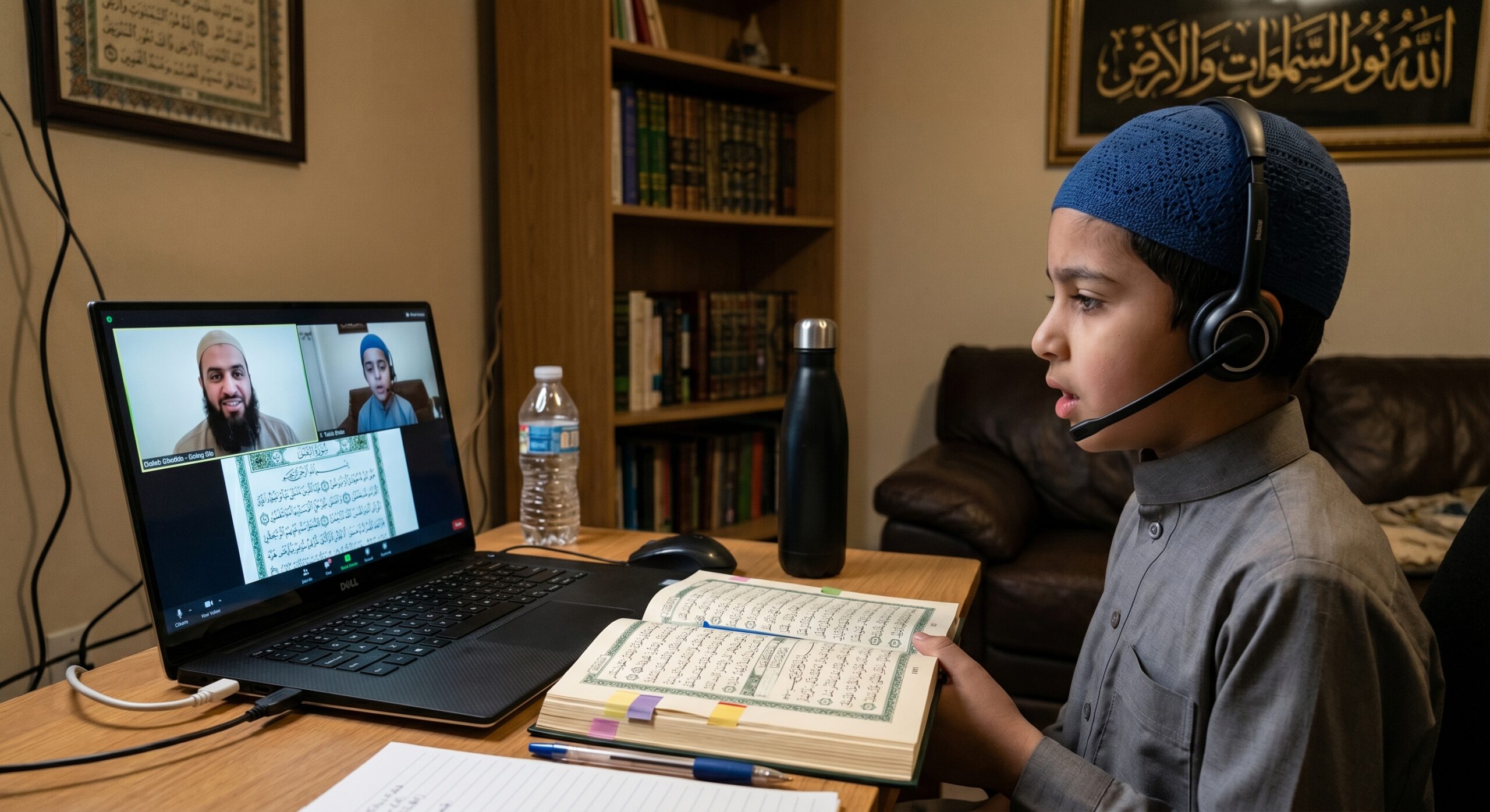 student learing quran